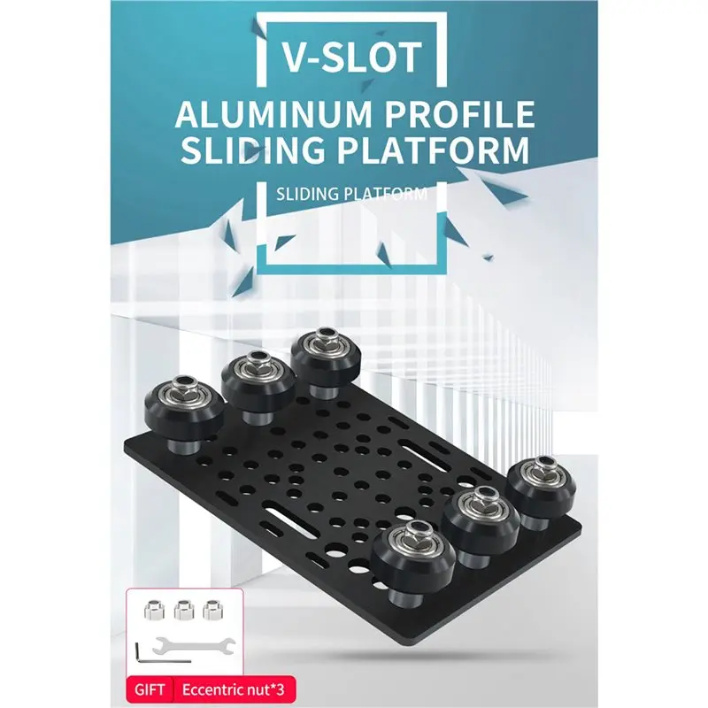 Фото Комплект платформы NDIN-4X V-Slot 20-80 мм с V-образными колесами из POM для профилей, детали для станков с ЧПУ, запчасти для 3D-принтеров №3