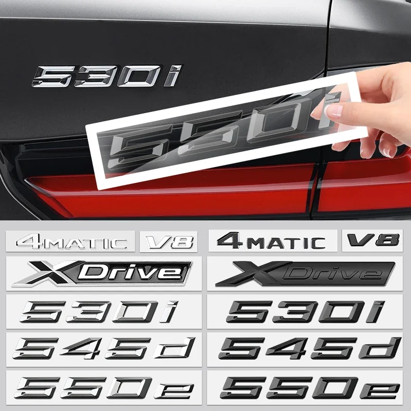 

Значок заднего багажника, логотип, наклейки, буквы, цифры, 3D наклейка, Стайлинг автомобиля для BMW M 530i 540i 518d 520d 535e 545e 4matic, аксессуары