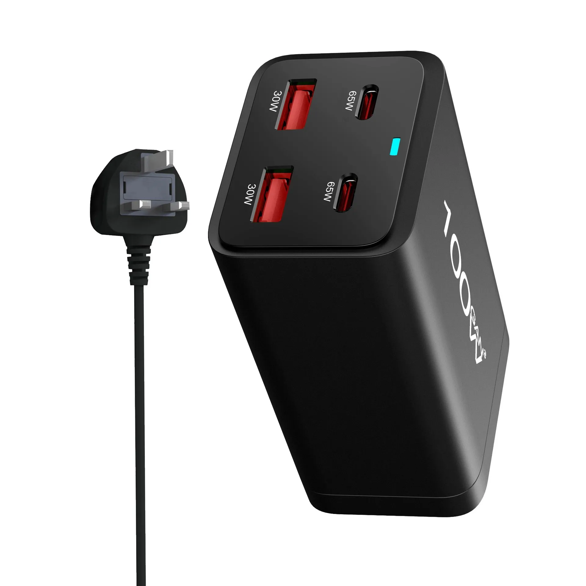 Фото Быстрое зарядное устройство GaN 200W с 6 портами, USB Type-C PD 100W, QC4.0/3.0, адаптер питания для Samsung, ноутбуков и iPhone. №5