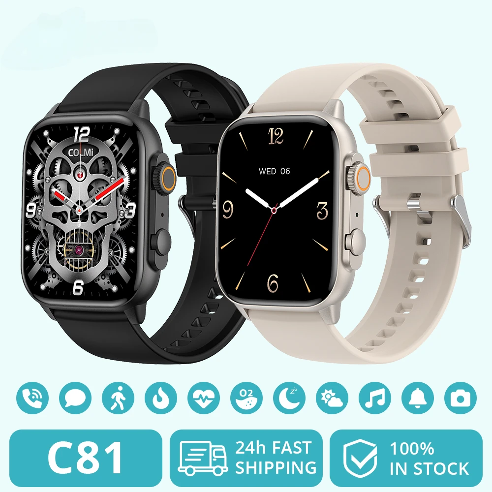 

C81 2.0'' AMOLED Smartwatch Support AOD, 100 Sports Modes, IP68 Waterproof Smart Watch Men Women PK Ultra Series 8