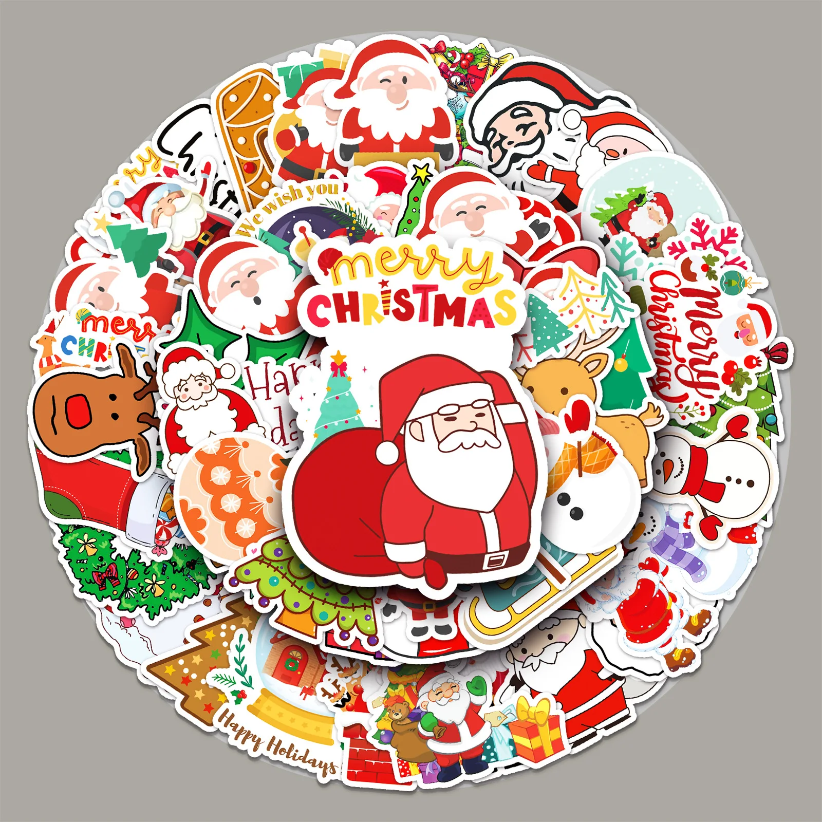 

50 Christmas Holiday Skateboards Cartoon Stickers Cute Waterproof Kids Toys Stationery Decorative Mobile DIY Craft Label Decals