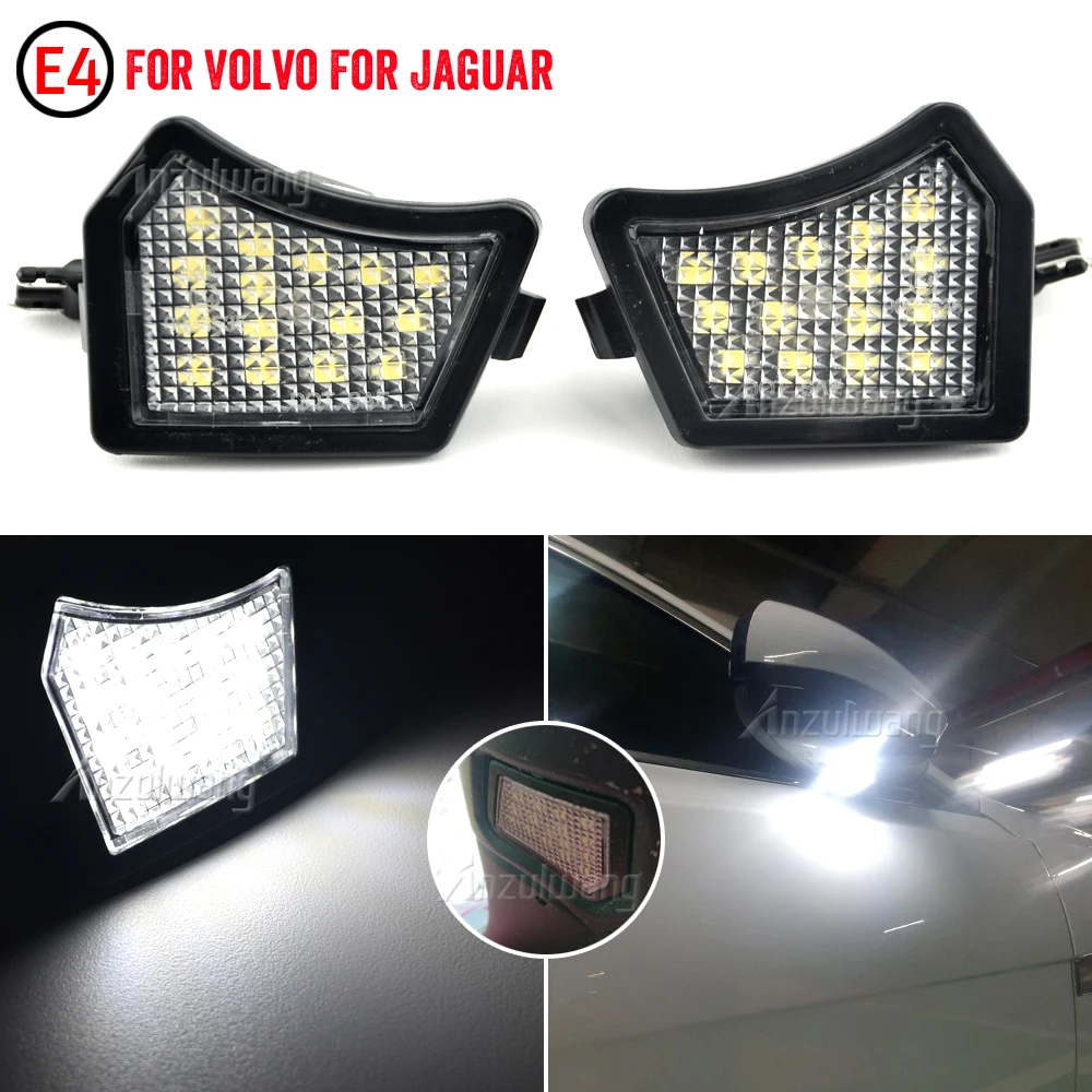 

2Pcs LED Front Under Mirror Lamp Puddle Light For Volvo XC70 XC90 S40 S60 S80 V50 V70 C30 C70 Jaguar XJ X350 X351 XF X250