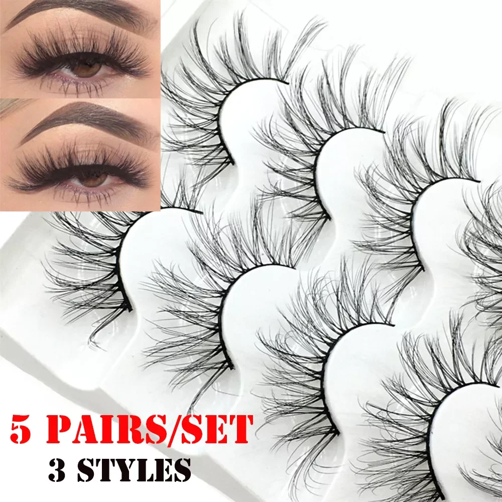 

NEW2023 3D/5D/6D Faux Mink Hair False Eyelashes Long Full Volume Fluffy Wispies Lashes Handmade Eyelashes Extension Tools