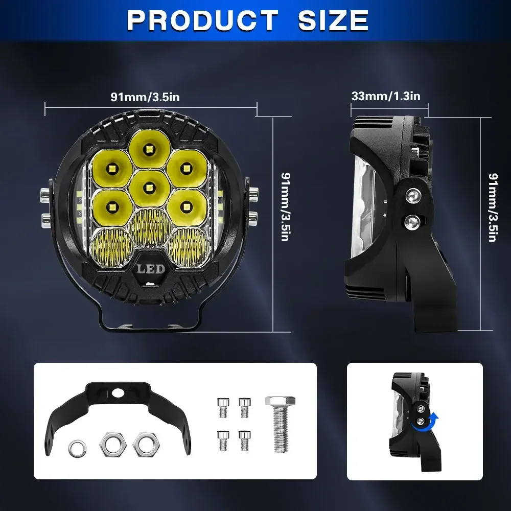 Светодиодная поисковая панель 3 дюйма 120 Вт для внедорожников Volvo Jeep 4x4 12 В 24
