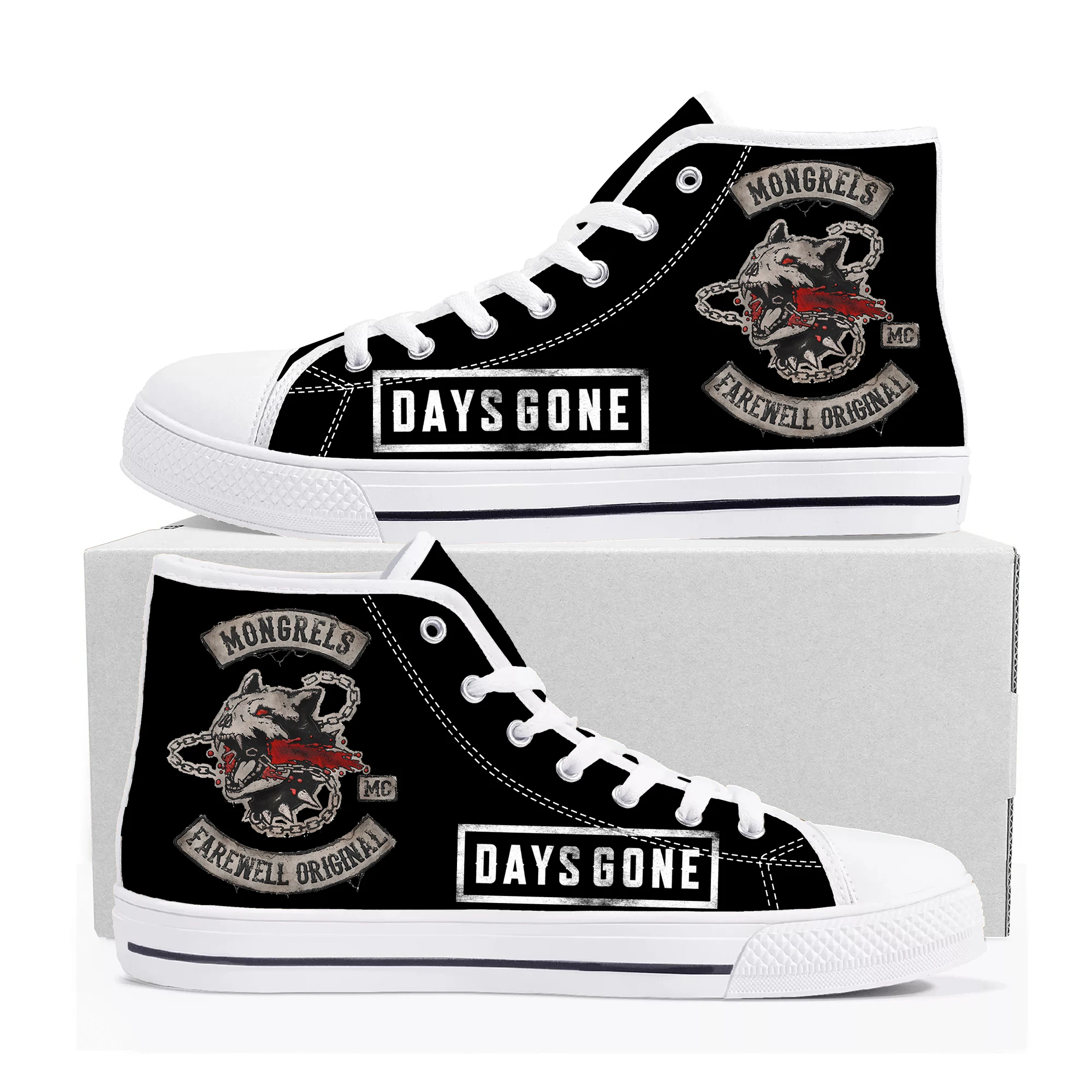 

Days Gone High Top Sneakers Hot Cartoon Game Mens Womens Teenager High Quality Fashion Canvas Shoes Casual Tailor Made Sneaker