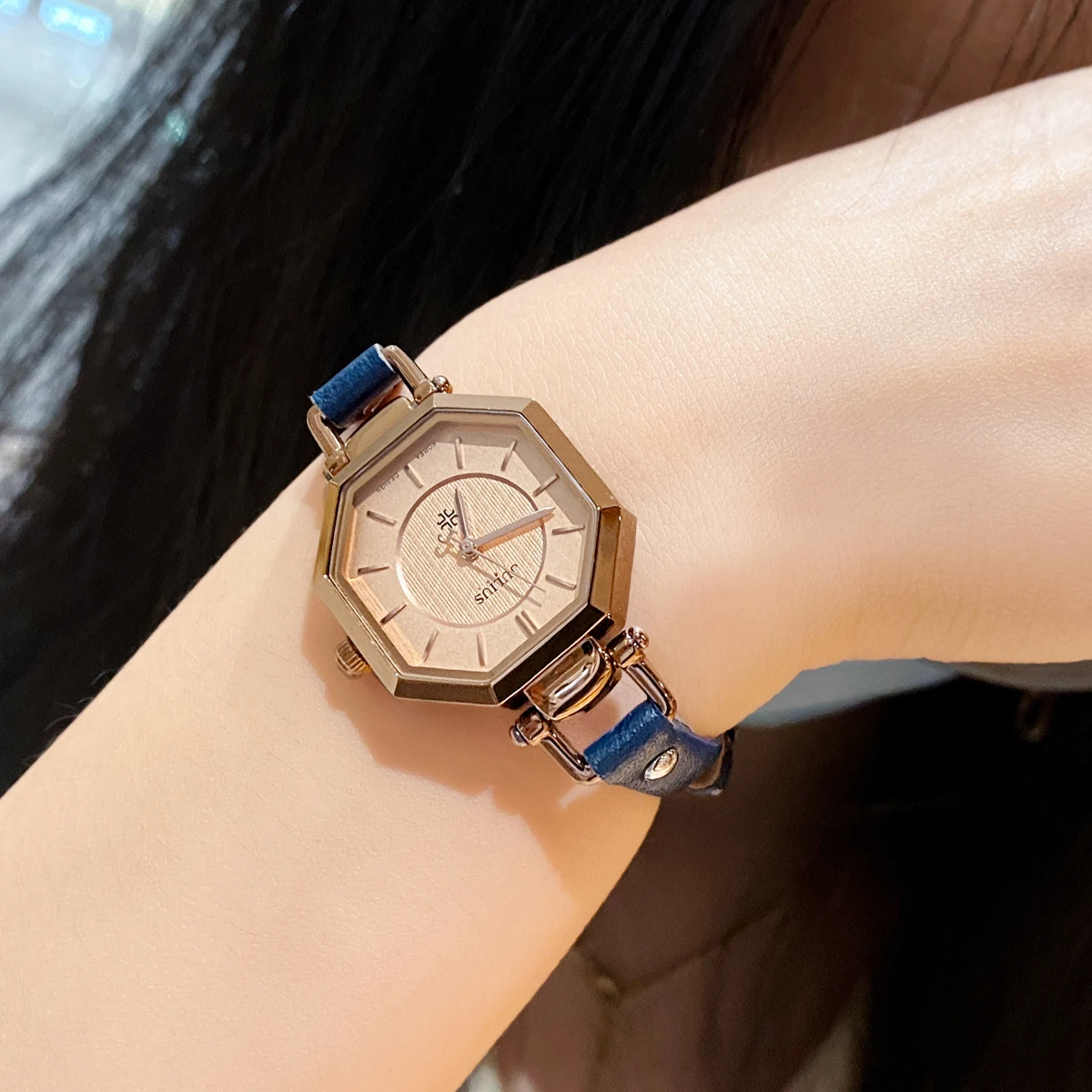 JULIUS Original White Watchband Coffee Color Watch Women Watches Luxury  Simple Watch  Top Quality Luxury Brand Free Shipping enlarge