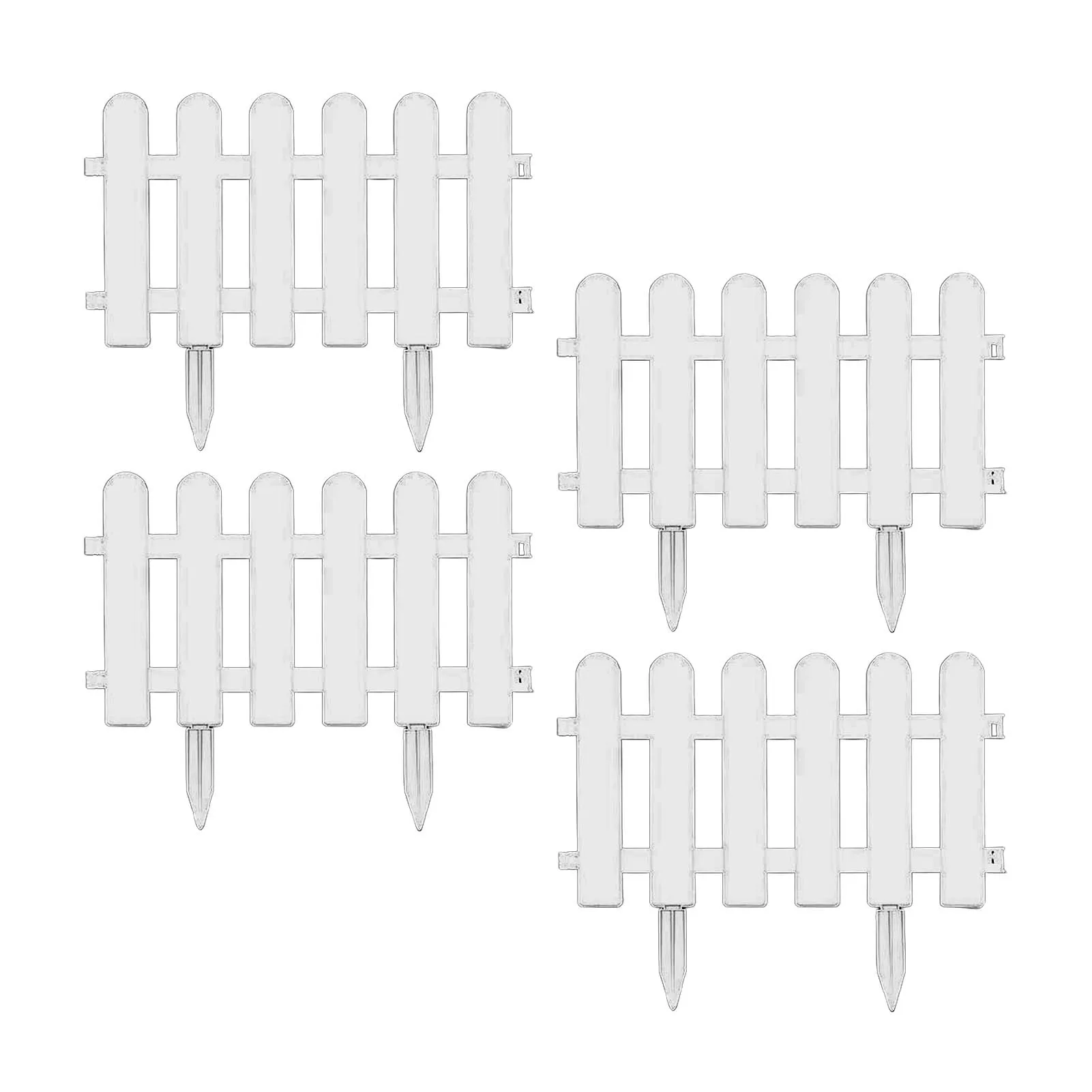 

4pcs/Set Garden Fence Garden Border Decorative Fence Picket Fence Plastic Garden Border Edge Garden Yard Wedding Decor