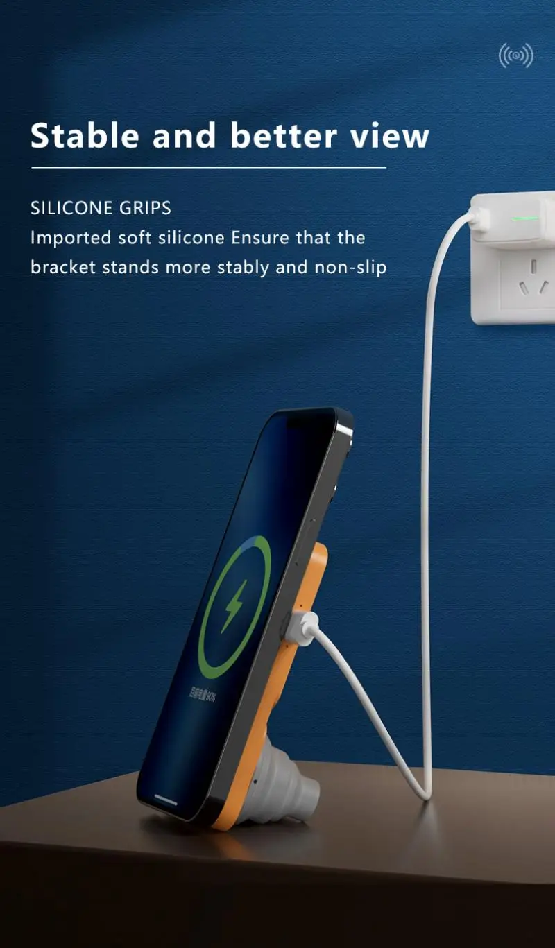 Magsafe 15W Wireless Charging Phone Holder for Iphone 12 13 14 Pro Max Portable Foldablefor Magnetic Mobile Phone Stand Base