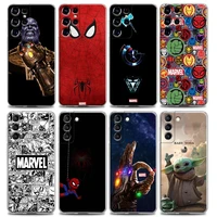 clear phone case for samsung s9 s10 4g s10e s20 s21 plus ultra fe 5g m51 m31 m21 case soft silicone the new marvel heroes