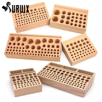 24 98 holes pine wooden leather craft rack stand diy carving punching tools holder organizer storing leather tool storage box