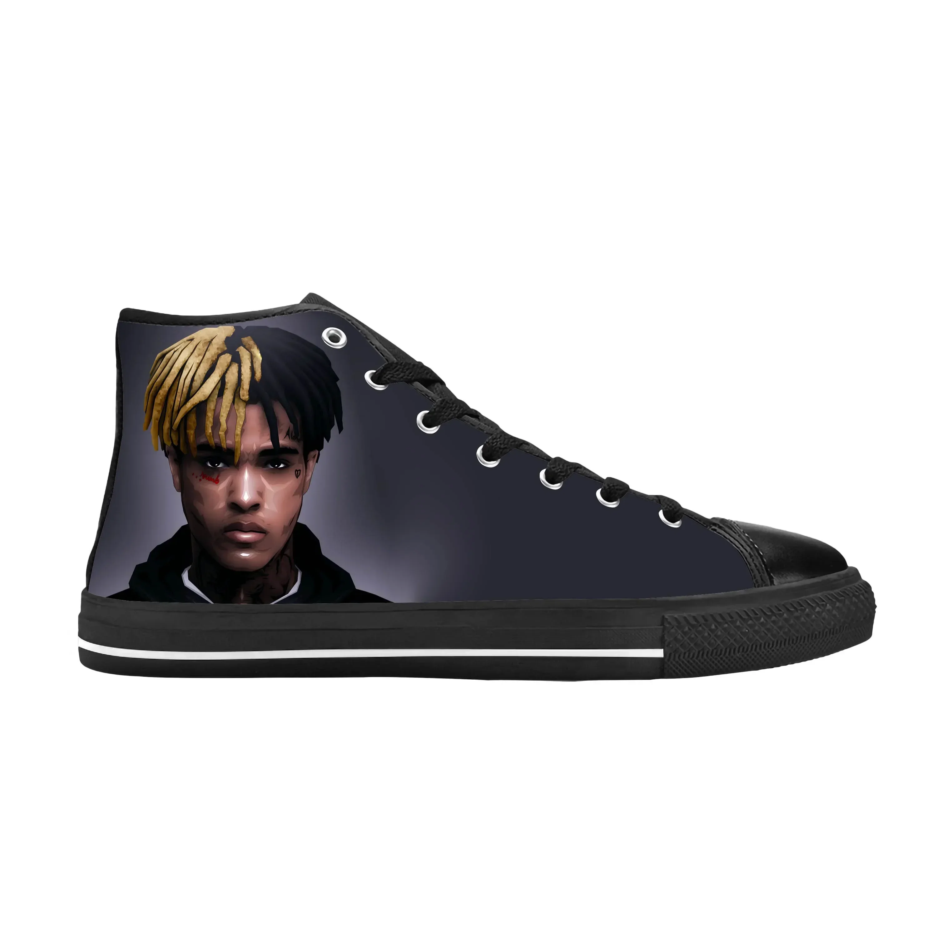 Фото Популярные повседневные кроссовки в стиле хип-хоп с 3D-принтом XXXTentacion, высокие, удобные, дышащие, для мужчин и женщин №5