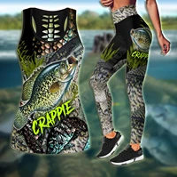 crappie fishing on skin beautiful camo 3d printed tank toplegging combo outfit yoga fitness soft legging summer women for girl