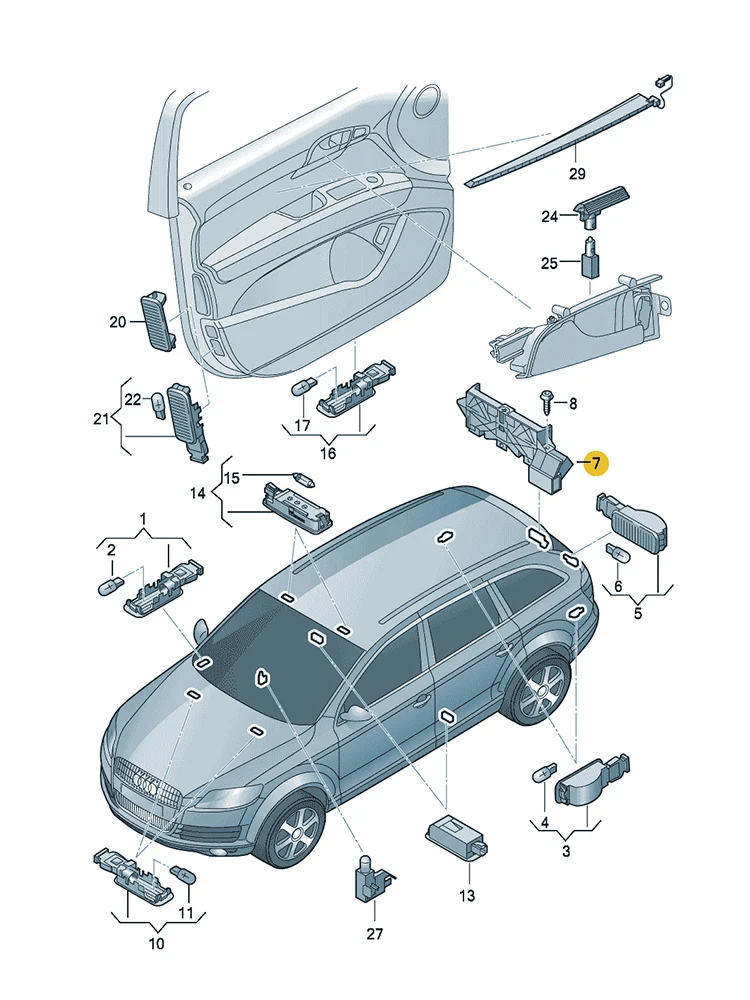 Задняя дверь багажника для Audi Q5 2009-2012 Q7 2007-2009 4L0959121 4L0 959 121