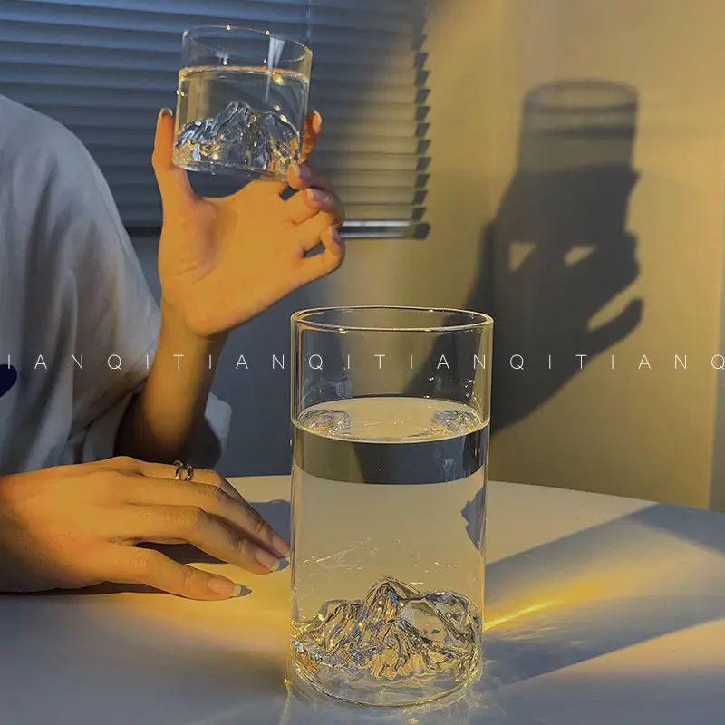 

NEW Japanese Style Whisky Cup Mountain Glass Frozen Liqueur Red Wine Whiskey Cup Home Water Cup Mug Drinkware