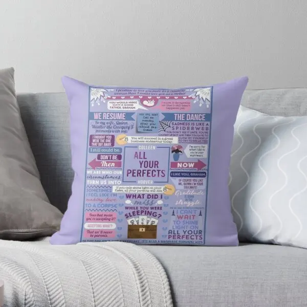 

All Your Perfects Book Printing Throw Pillow Cover Hotel Cushion Car Throw Waist Sofa Home Office Bedroom Pillows not include