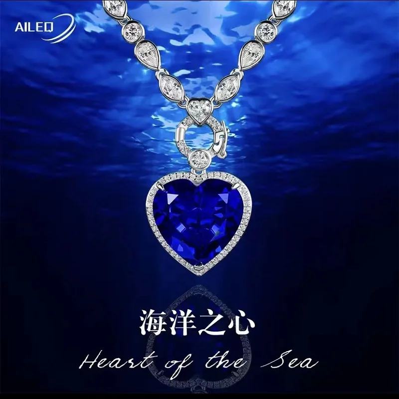 

The Pendants Are All 925 Silver Synthetic Zircon Heart Of The Ocean Light Luxury Universal Chain With Heart-Shaped