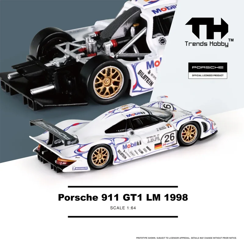 Фото Th 1:64 911 GT1 Lm 1998 24-H Le Mans Champion Car 2025 Ханчжоу Выставка Ограниченная серия Имитация сплава Миниатюрная модель игрушки №5