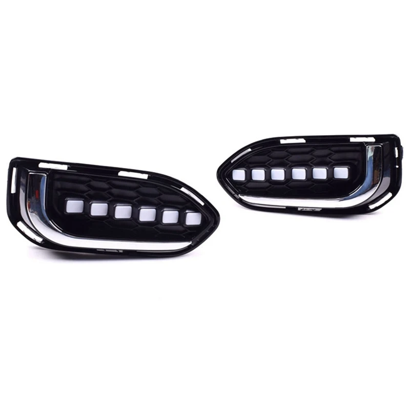 

1 Pair DRL LED Daytime Running Light Lamp with Yellow Turn Signal Light for Honda Fit/Jazz 2018