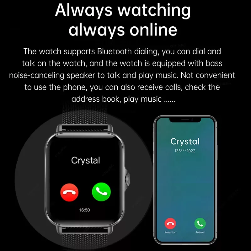 

2022 New Smart Watch Men 1.69" Full Touch Dial Call Sports Fitness Tracker IP67 Waterproof Bluetooth Answer Call Smartwatch