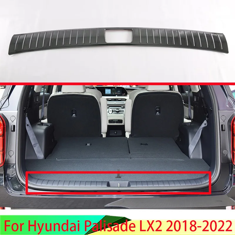 

Для Hyundai Palisade LX2 2018-2022, черная титановая задняя панель из нержавеющей стали, Накладка на порог двери, украшение для формования