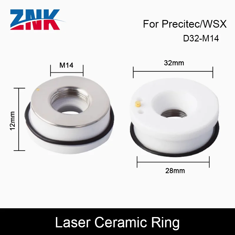 

ZNK лазерный керамический держатель сопла 28/32 мм для волоконной лазерной режущей головки для Precite/WSX/Raytools волоконной лазерной резки Machi