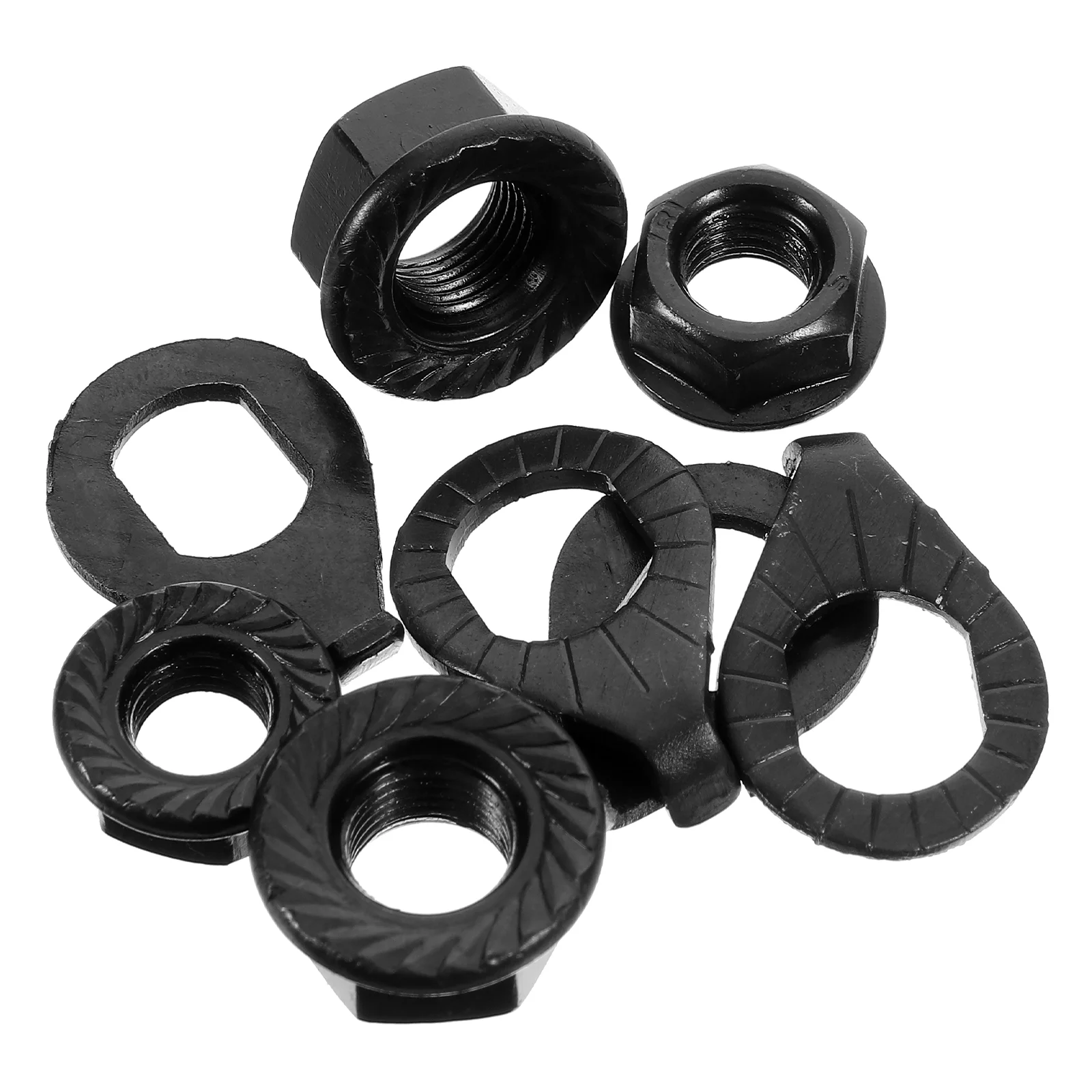 

Protective Flange Nuts Iron Bike Washers Kit Durable Axle Fastening Hanger Hub Bicycles Wheel