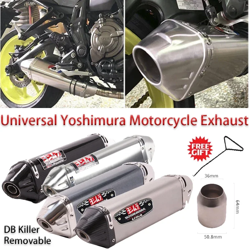 Универсальный мотоциклетный глушитель Yoshimura 36 мм 51 Escape Moto для Z250 300/R3/25 R6 MT07 MT09 R3 со