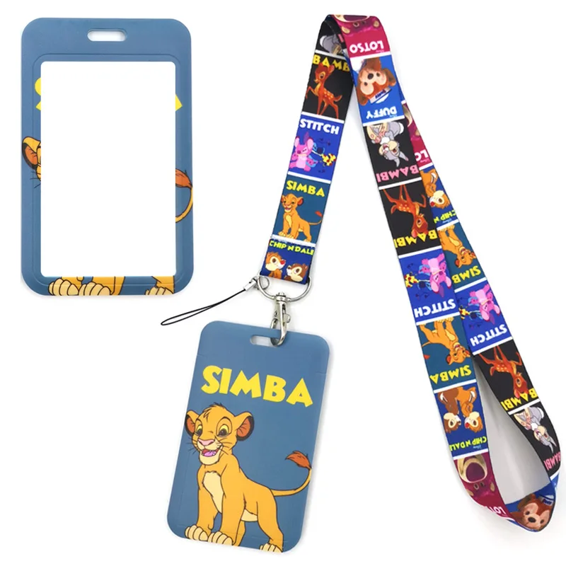 

Lion King Simba Lanyard Keys Phone Holder Funny Neck Strap With Keyring ID Card DIY Animal webbings ribbons Hang Rope