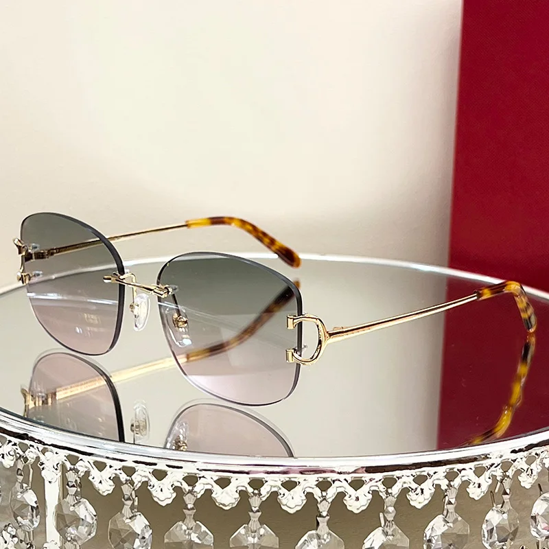 Y2K Wire C Sunglasses Oval Sun Glasses Luxury Desinger Carter Sunglass Vintage Men Decoration Shades Eyewear Lentes De Sol Mujer