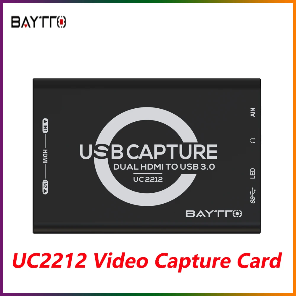 

Карта видеозахвата BAYTTO UC1001/UC2112/UC2212 1080P USB 3.1 Type-A для PS4 смартфона компьютера