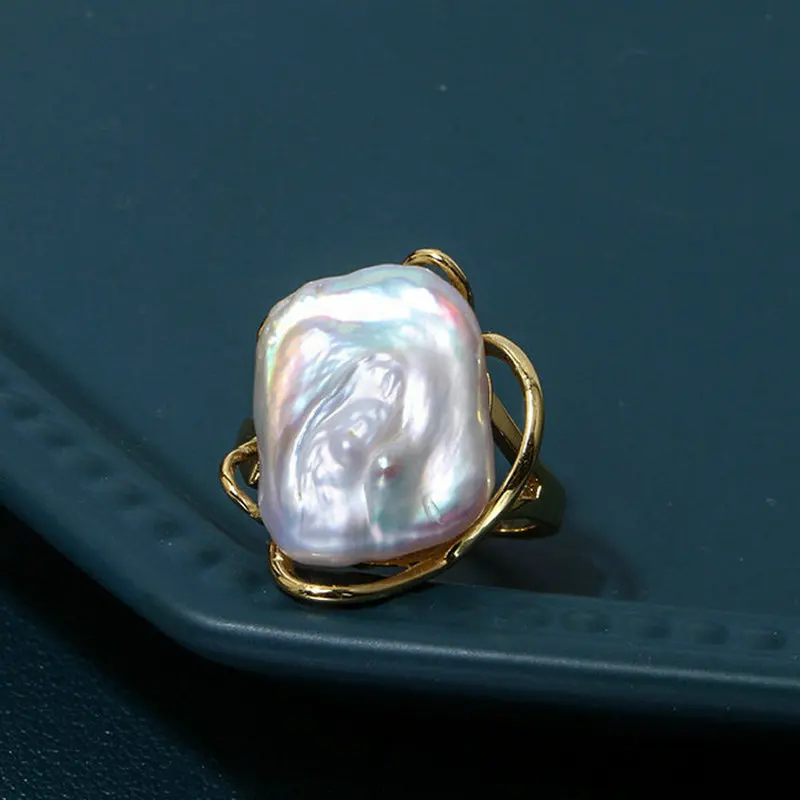 

Sinzry горячая Распродажа модные регулируемые перстни из натурального пресноводного жемчуга для женщин