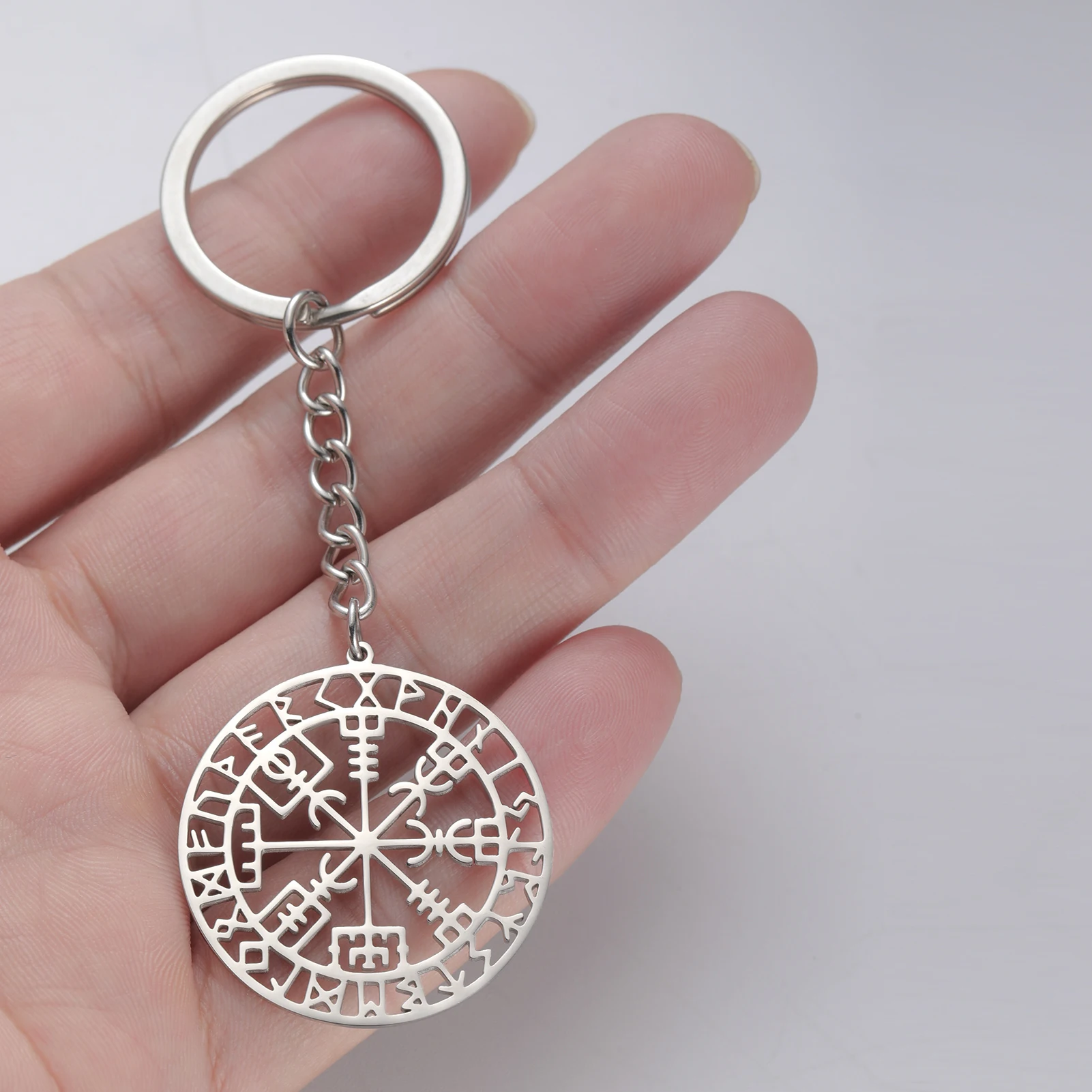 LIKGREAT Vegvisir символ брелок викингов из нержавеющей стали скандинавские руны компас