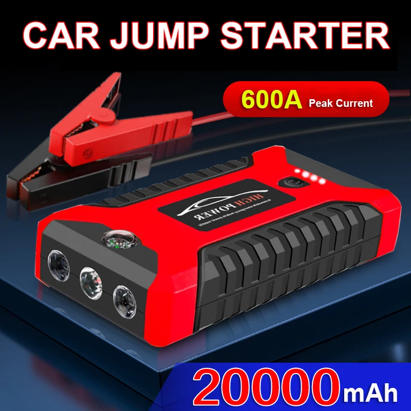 

Portable Car Jump Starter 20000mAh Power Bank Emergency Start 600A 12V for Cars Booster Battery Charger Quick Starting Device