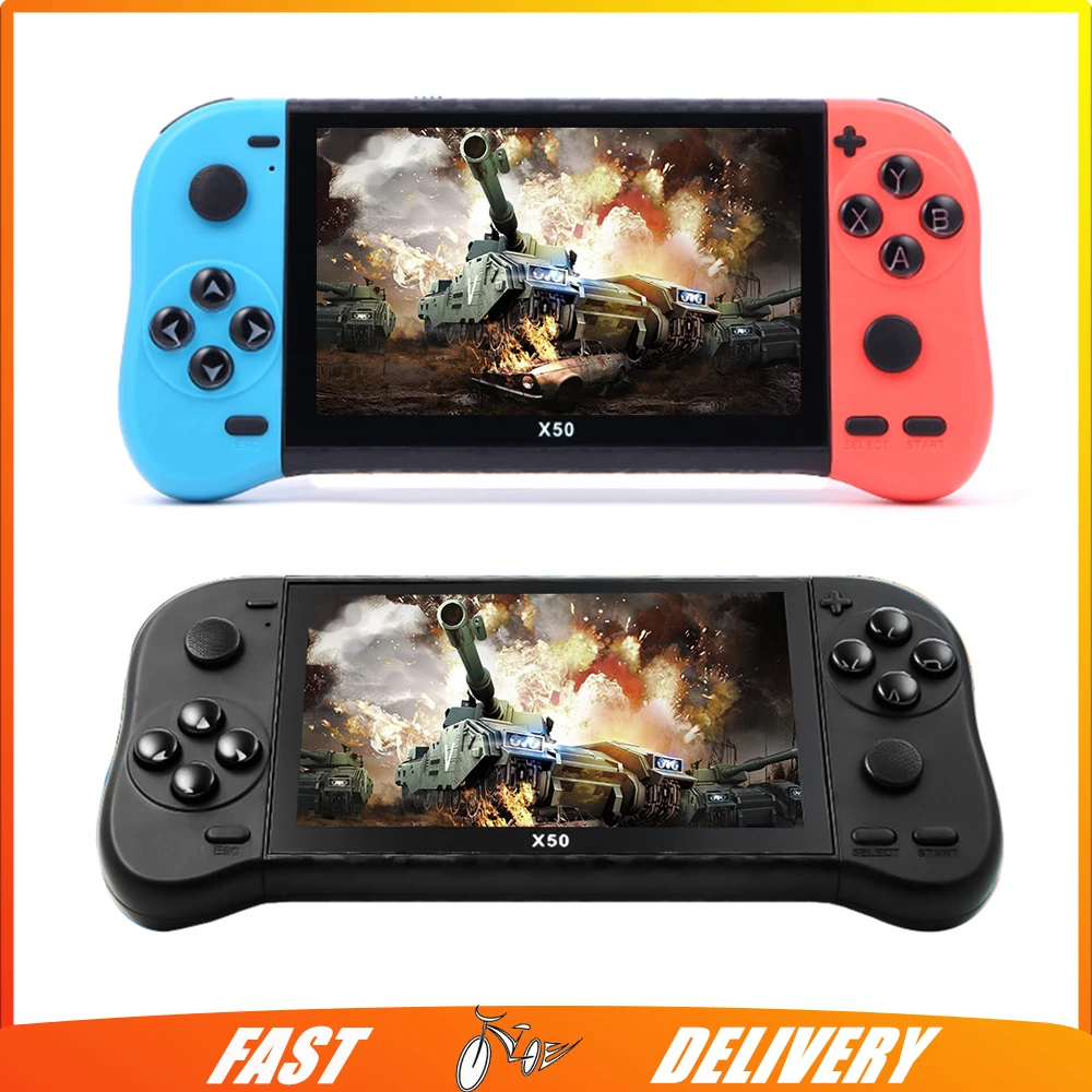 

X50 5.1 Inch IPS 8/32/64G Video Game Consoles Protable Retro Gaming Player with 6800+ Classic Games with Tetris Children Gifts