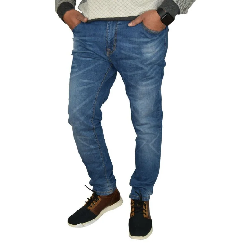 Men's Jeans New Style Trousers Elastic Slim Denim Trousers European and American Fashion Trend