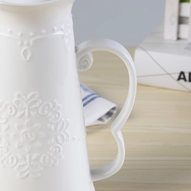 Набор из 5 предметов белый фарфоровый сервиз с тиснением английский чайный