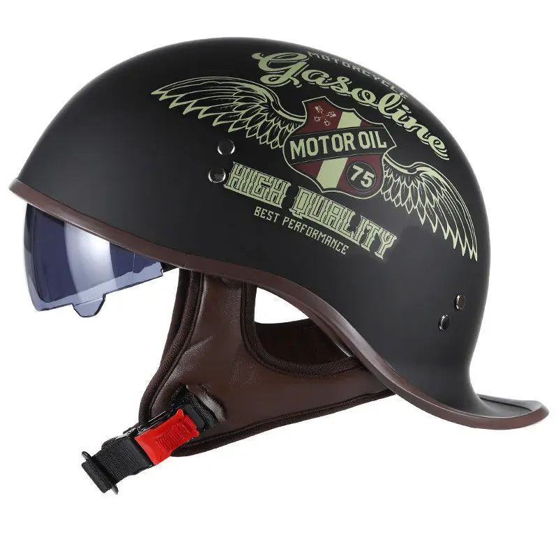 

Retro Motorhelm Bobber/Cafe Racer/Chopper/Bagger Half Helmet Scooter Motorrijden Helmet Vintage Jet Pilot Helmet