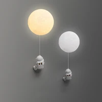 3d moon astronaut led wall light creative ball wall lamps for living room bedroom decor childrens room gift planet wall sconce