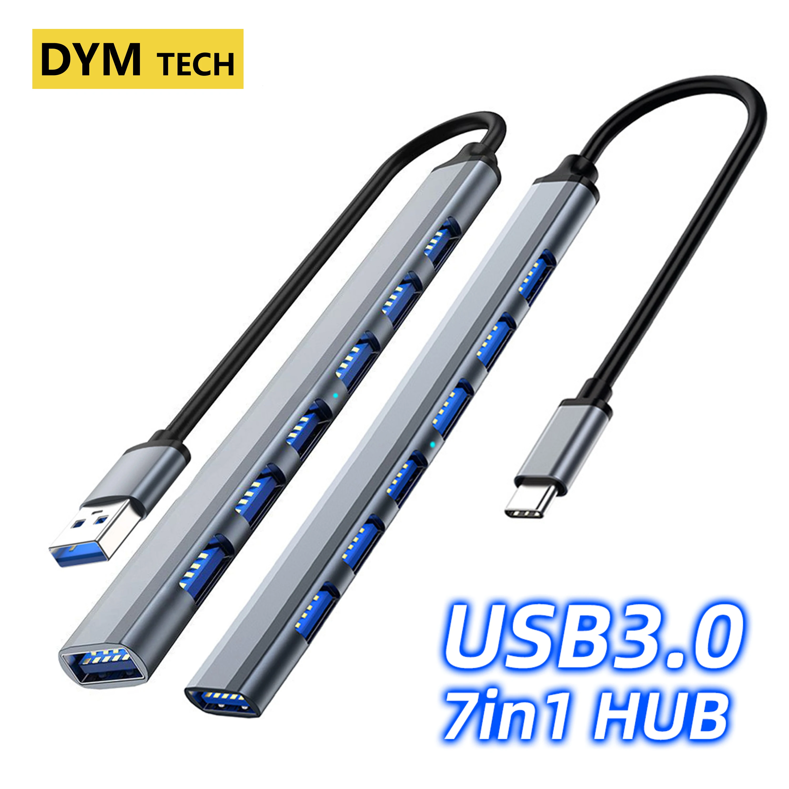 

USB Hub Type C Multi USB Ports Splitter Power Adapter Usb C 7Port Multiprise Expander 2.0 OTG USB for PC Laptop Accessories