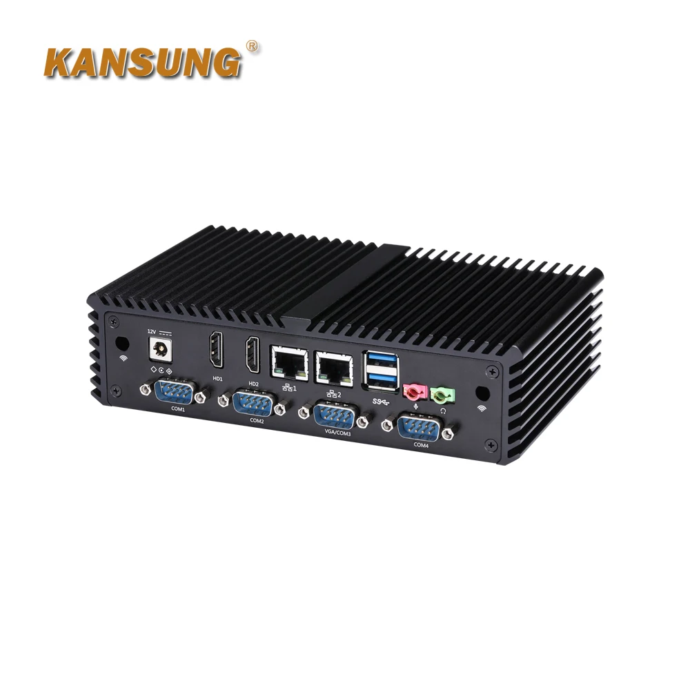 Дешевый промышленный брандмауэр Micro Fanless Mini PC Barebone 6 COM Celeron 2955U Linux Ubuntu серверный
