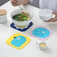 creative cartoon cute soft silicone insulation pad coaster anti scalding bowl pad household waterproof tableware table mat