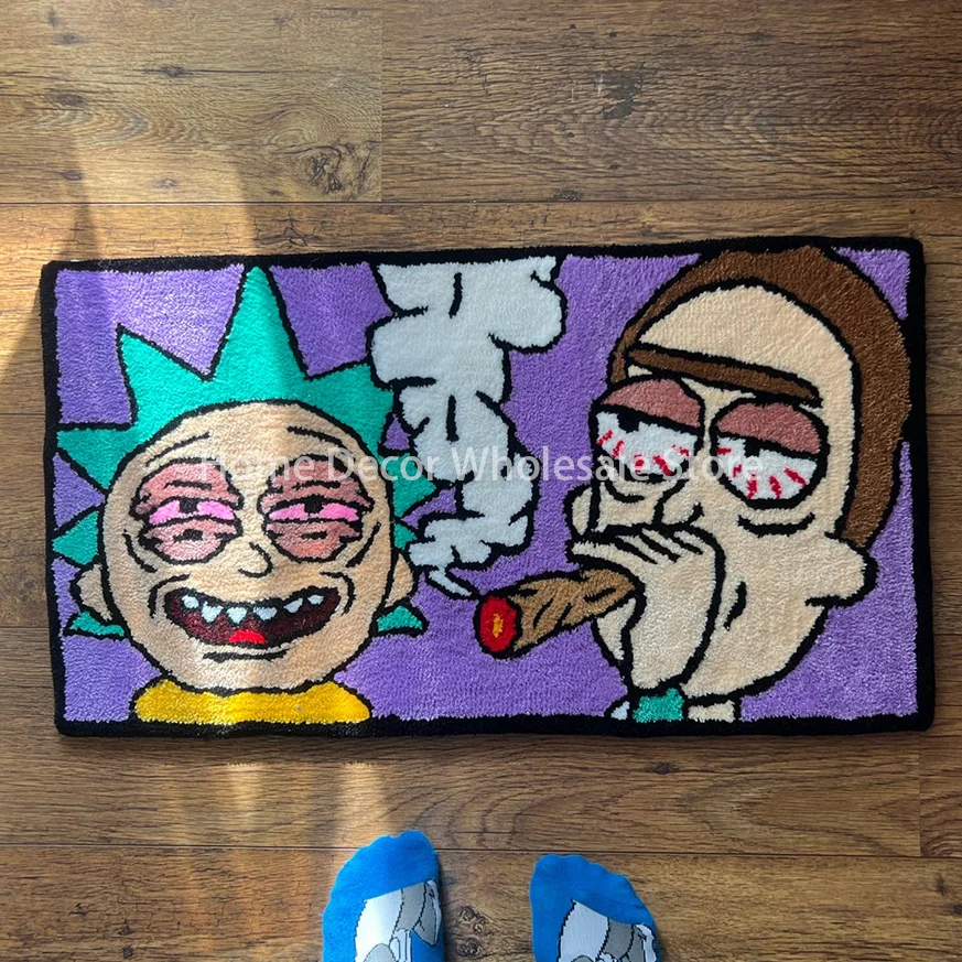 

Напольные коврики с рисунком счастливых персонажей, Нескользящие декоративные коврики для гостиной, спальни, мягкие Фланелевые домашние прикроватные напольные коврики, подарки