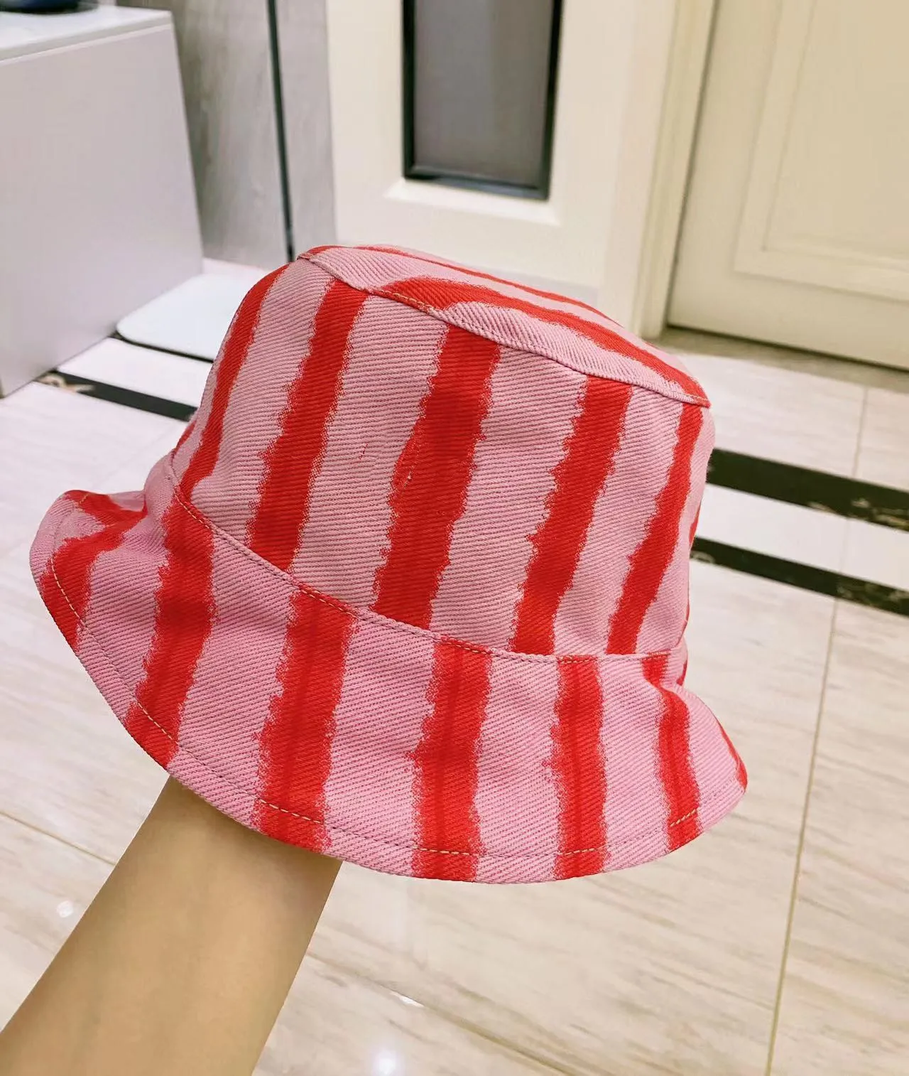 

2022 New PInk Red Stripe Girls Sun proof Hat For summer 50-54cm one size