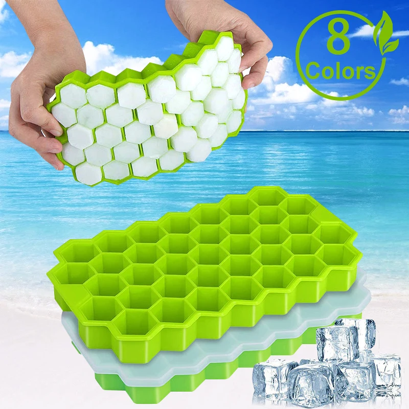 

Honeycomb Ice Cube Trays with Removable Lids Silica Gel Ice Cube Mold BPA Free popsicle mold silicone molds kichen accessories