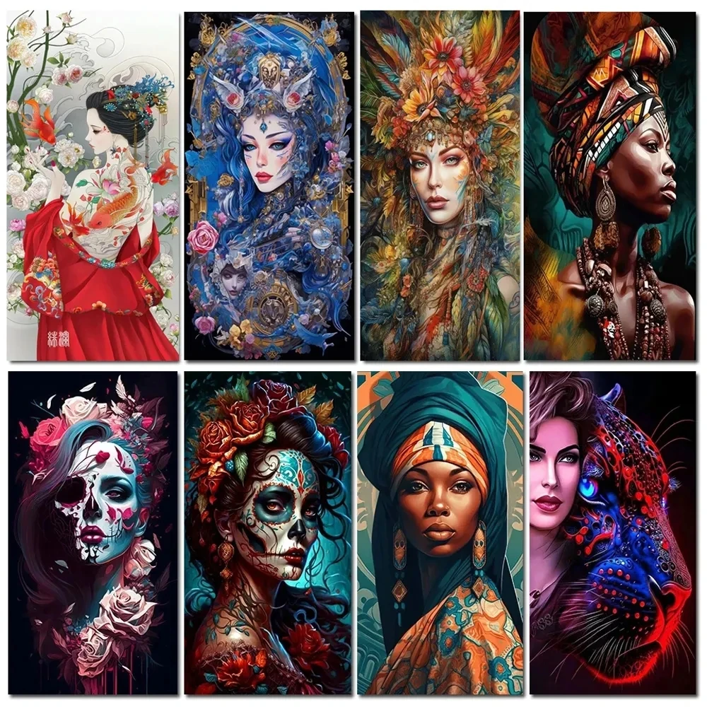 Большая алмазная живопись «сделай сам», Африканская женщина, полная Алмазная вышивка, сексуальная девушка, портрет, Алмазная мозаика, персонализированный подарок G147