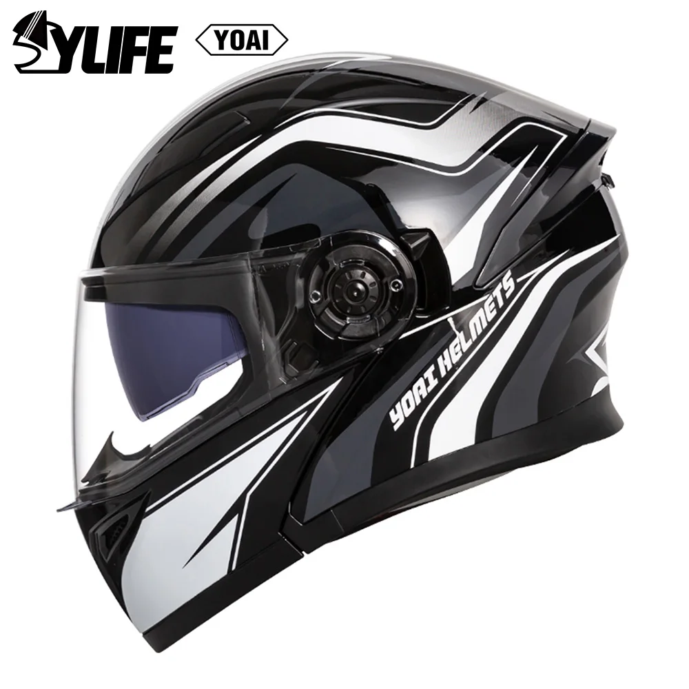 Motorcycle Helmet Casco Moto Double Lens Moto Helmet Flip Up Full Face Motocross Scooter Helmet Dot Approved Capacete Men Women enlarge