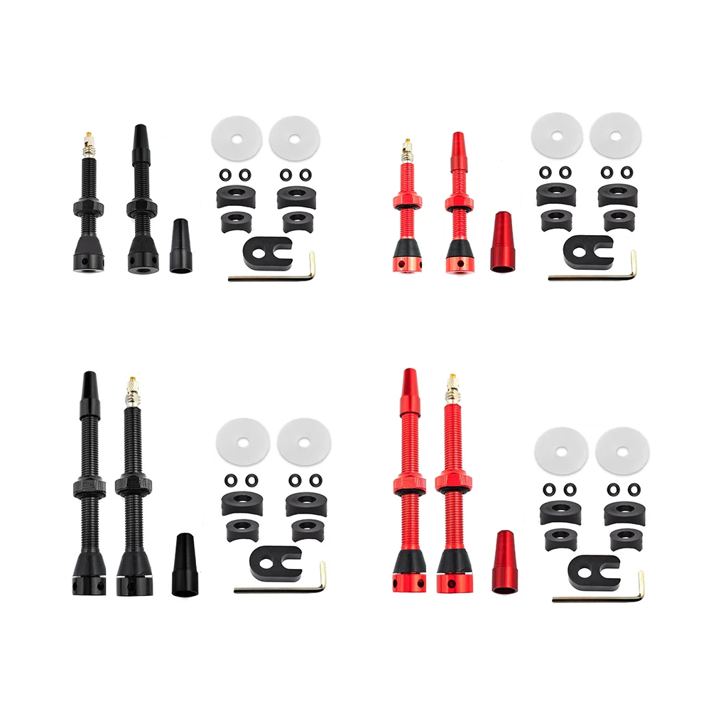 

Bike Tubeless Rim Presta Valves Set 44/60mm Nipple Brass Core CNC Machined Anodized Tool MTB Road Bicycle Accessories with Base