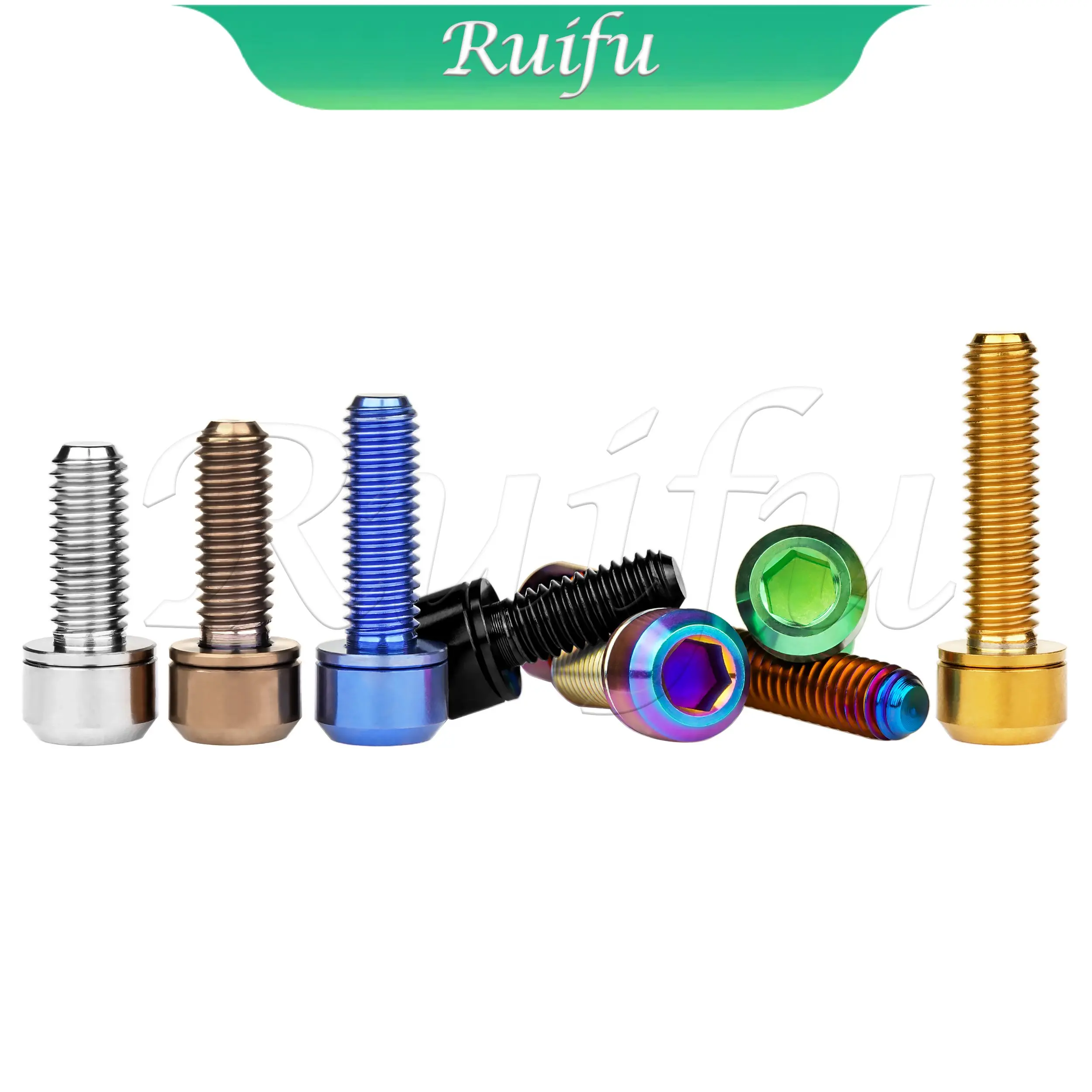 Фото Титановые болты Ruifu, 5 шт., M5/M6x16, 18, 20, 25, 30, 35 мм, с фаской, шестигранная головка, с несъемными шайбами №5