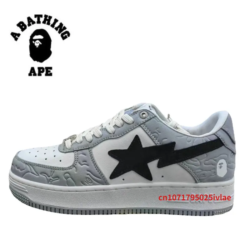 2023  A BATHING APE Vibe BapeGoose AF Leather Sta Men's Sneakers Air Styles Low Upper Wearable Women's Skateboard Fitness Shoes