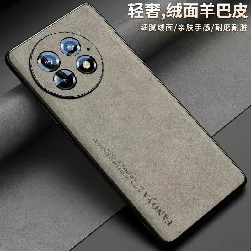 For Oneplus 13 12R Skinsheep Leather Armor Case for One Plus Nord 4 5G Camera Protection Matte Silicone ShockProof Cover